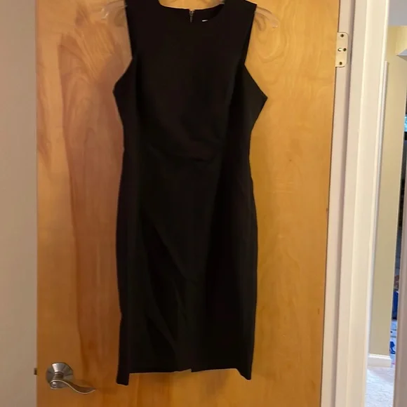 calvin klein black dress with zipper Plus Size V-Neck Fishtail Dress with Bead Detail for Formal Events